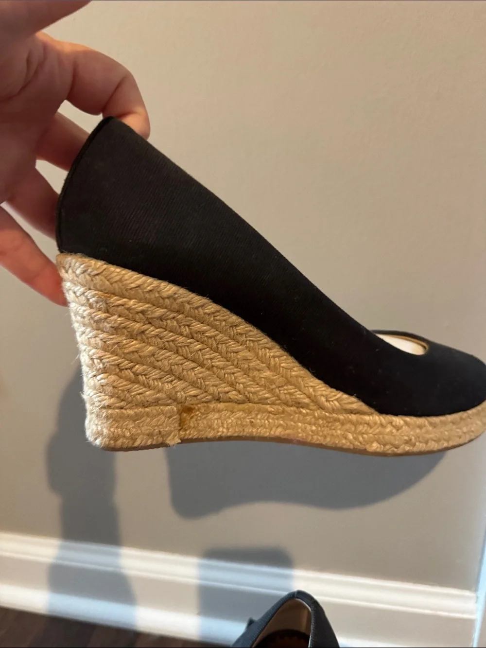 Women’s Black Espadrille Wedge